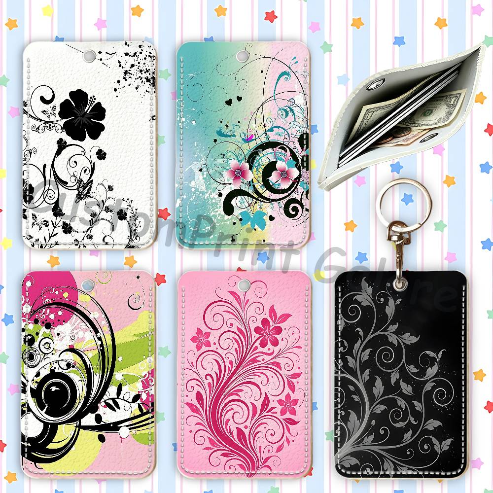 Leather Work - Vectorflourish Floral Metro Frutiger Porta Carte