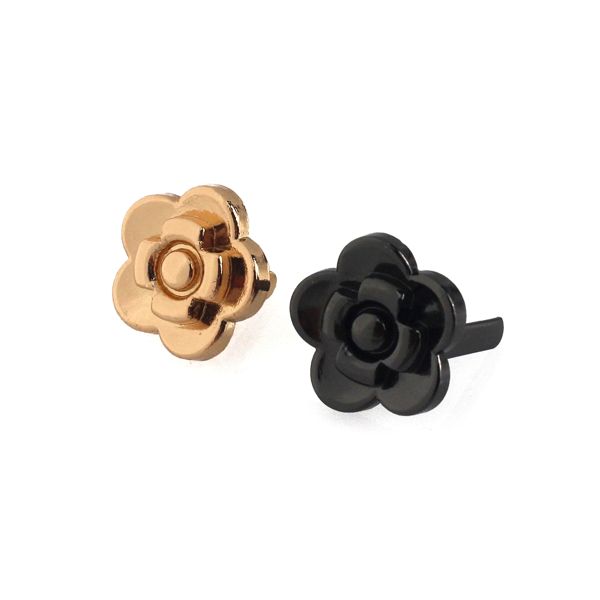 Leatherwork Flowers - 2 pezzi in metallo rosa a