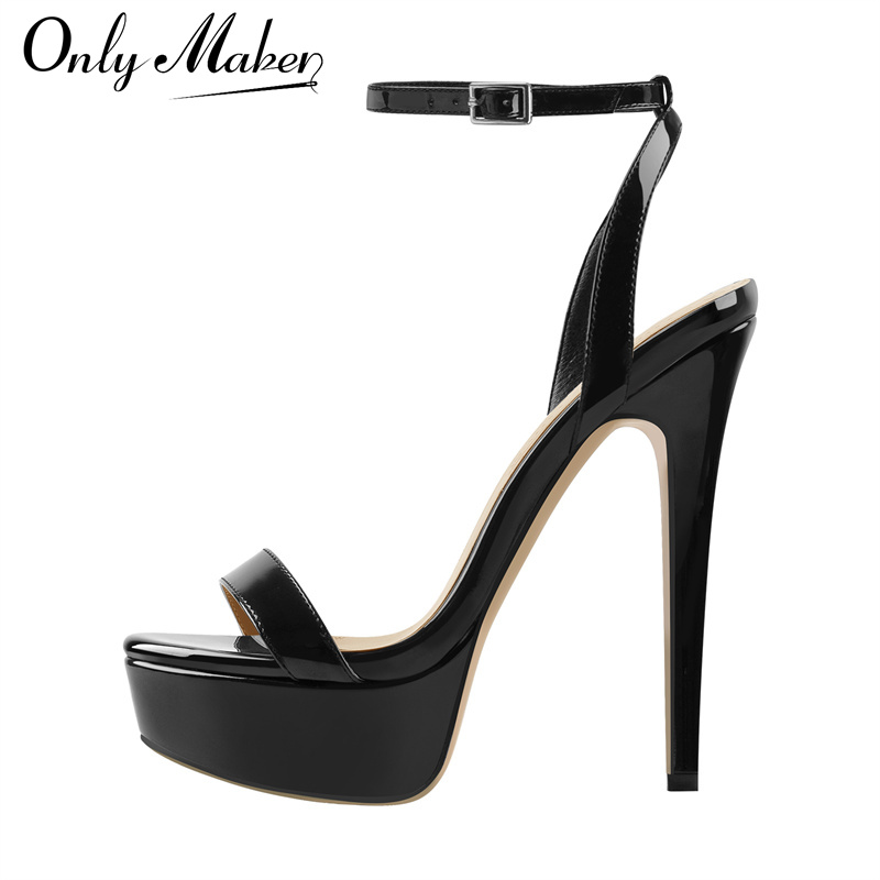 Leather Work Heels - Onlymaker Sandali da donna con plateau