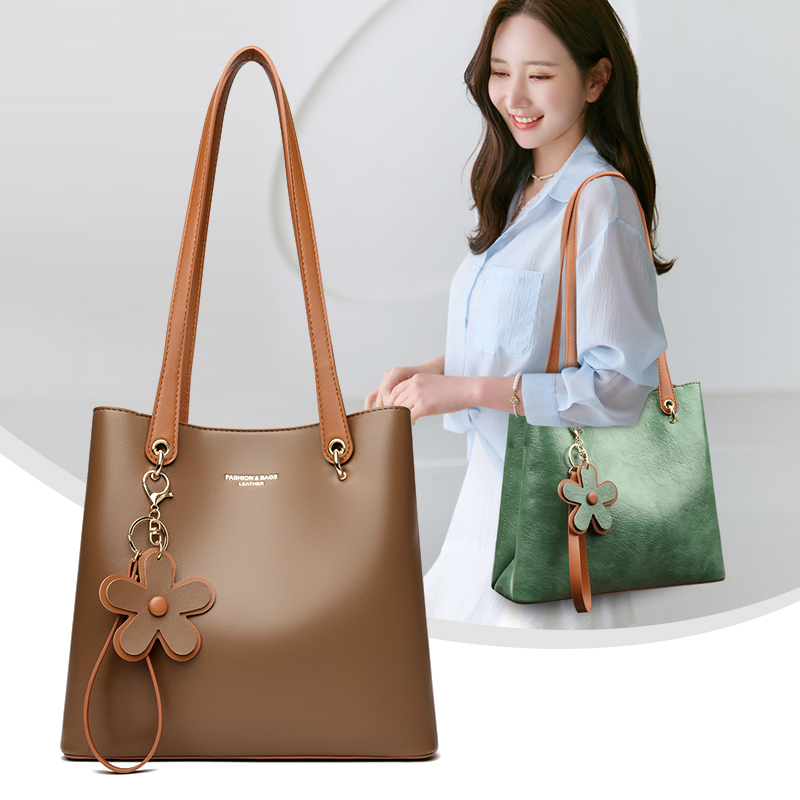 Leatherwork Flowers - Borsa a spalla elegante e vintage
