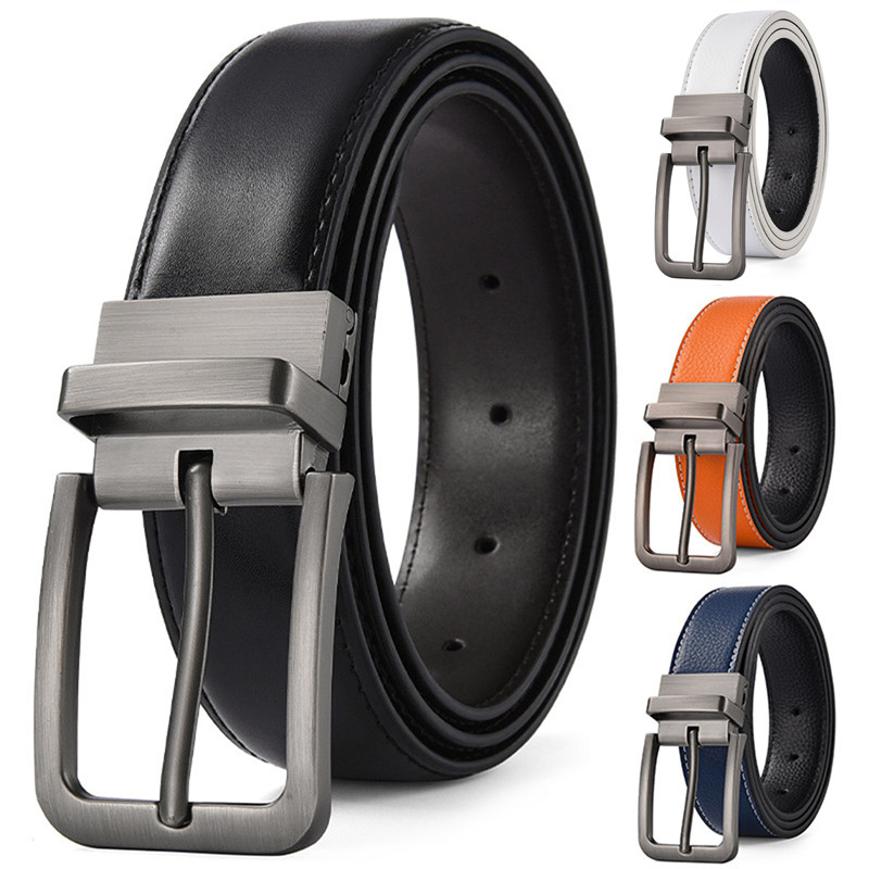 Leather Work Jeans - Cinture da uomo con fibbia ad