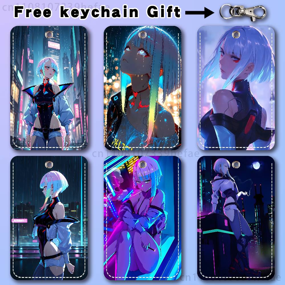Leather Work - Lucy C-Cyberpunk E-Edgerunners Portachiavi per carte
