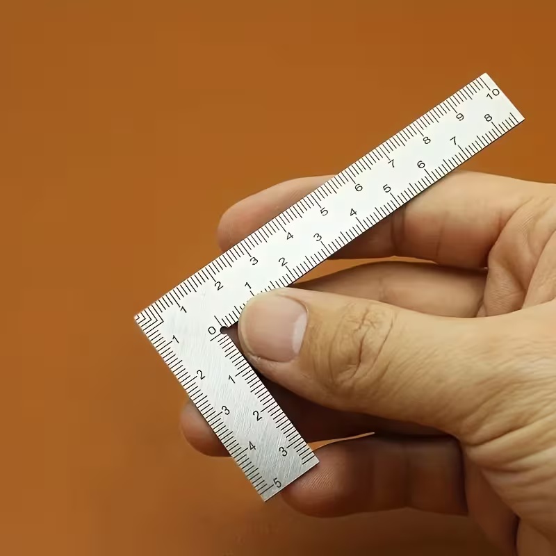 Leatherwork Ruler - Mini Righello a L in Acciaio