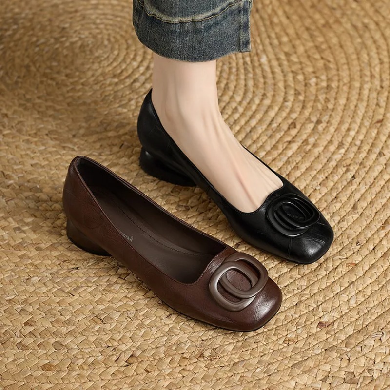 Scarpe da Donna in Stile Franc - Leather Work Heels recensione e prezzo
